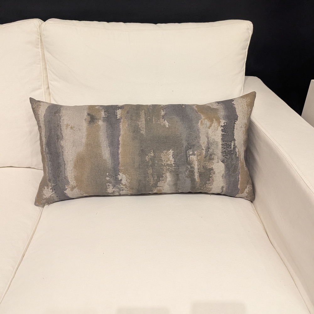 Abstract Gray and Tan Accent Pillow